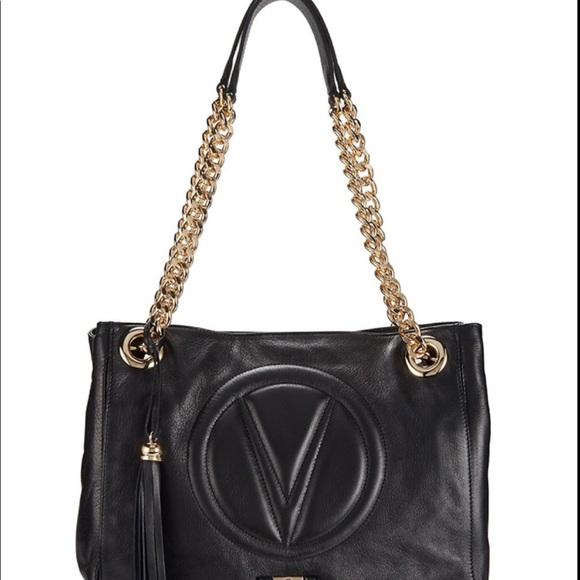 Valentino by Mario Valentino Black soft leather shoulder bag. - Picture 13 of 13